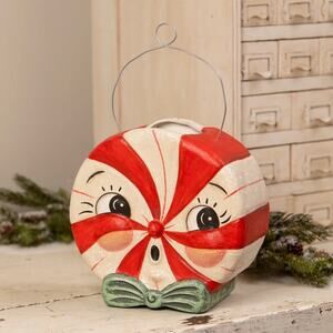 Bethany Lowe Johanna Parker Large Singing Merrymint Bucket Christmas Decor NEW